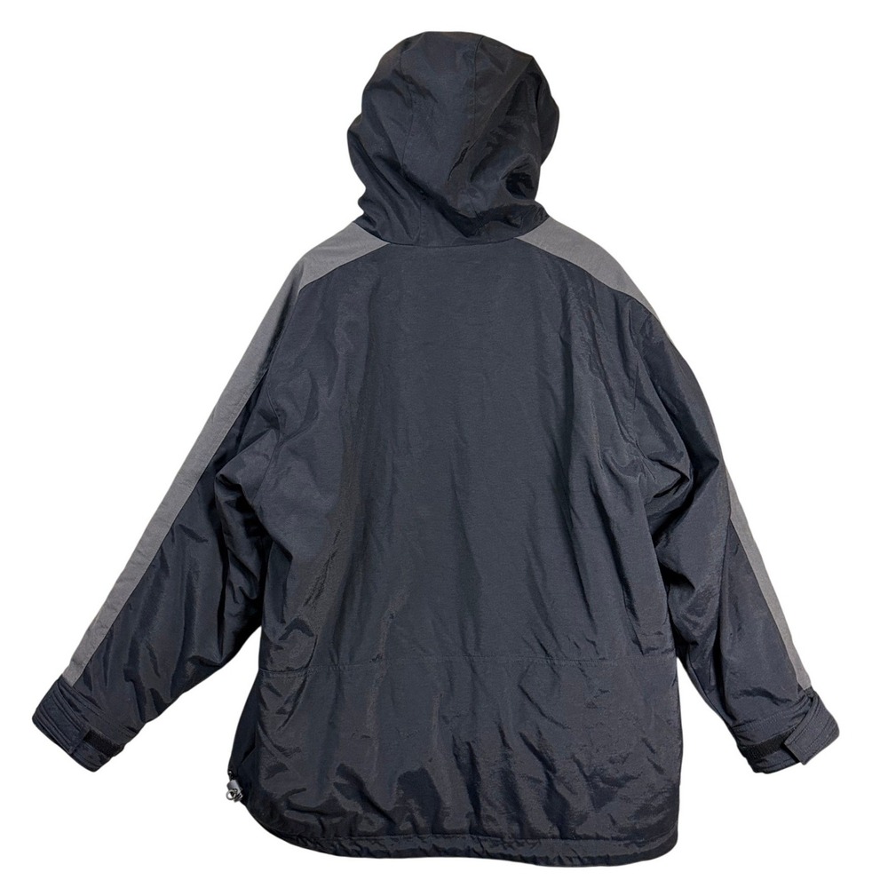 90s Gap Mens Anorak Jacket L Black Fleece Lined Quarter Zip Hooded Gorpcore Vtg - Picture 2 of 7